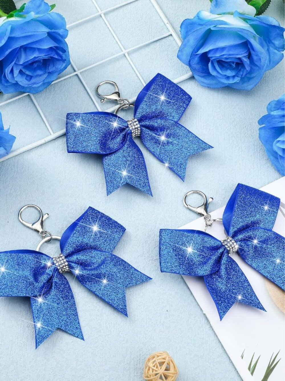 Cheer Bow Keychain Bulk Rhinestone - Picture 5 of 6